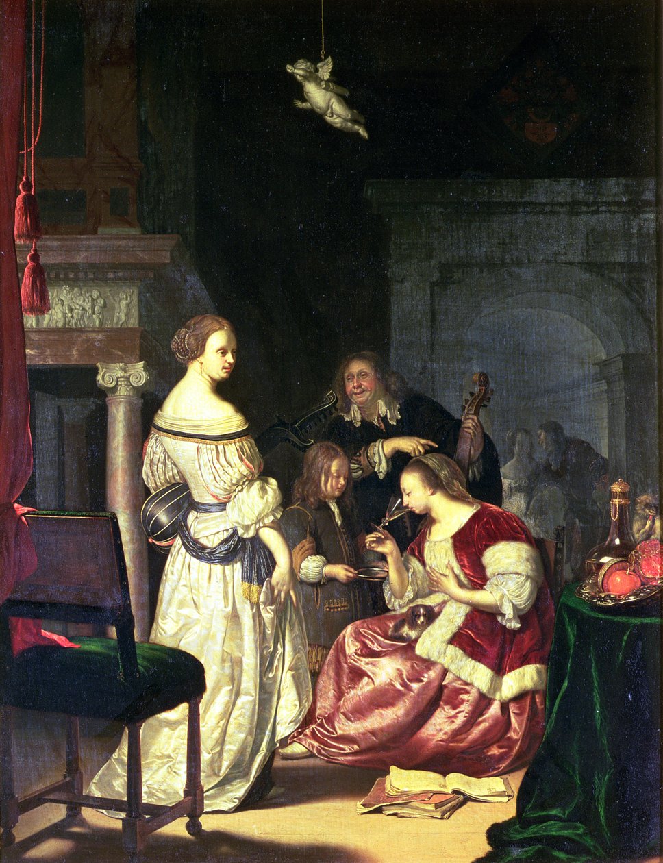 Taidemaalari perheineen, 1675 tekijältä Frans van Mieris
