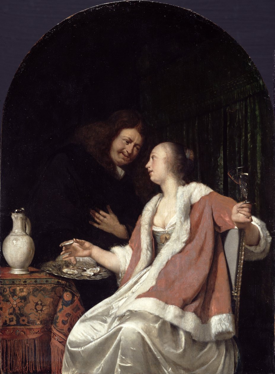 Hollantilainen seurustelu, 1675 tekijältä Frans van Mieris