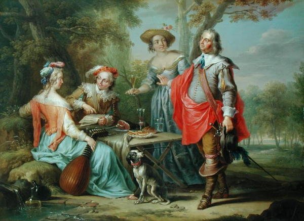 Piknik puistossa (öljy paneeliin) tekijältä Frans Christoph Janneck