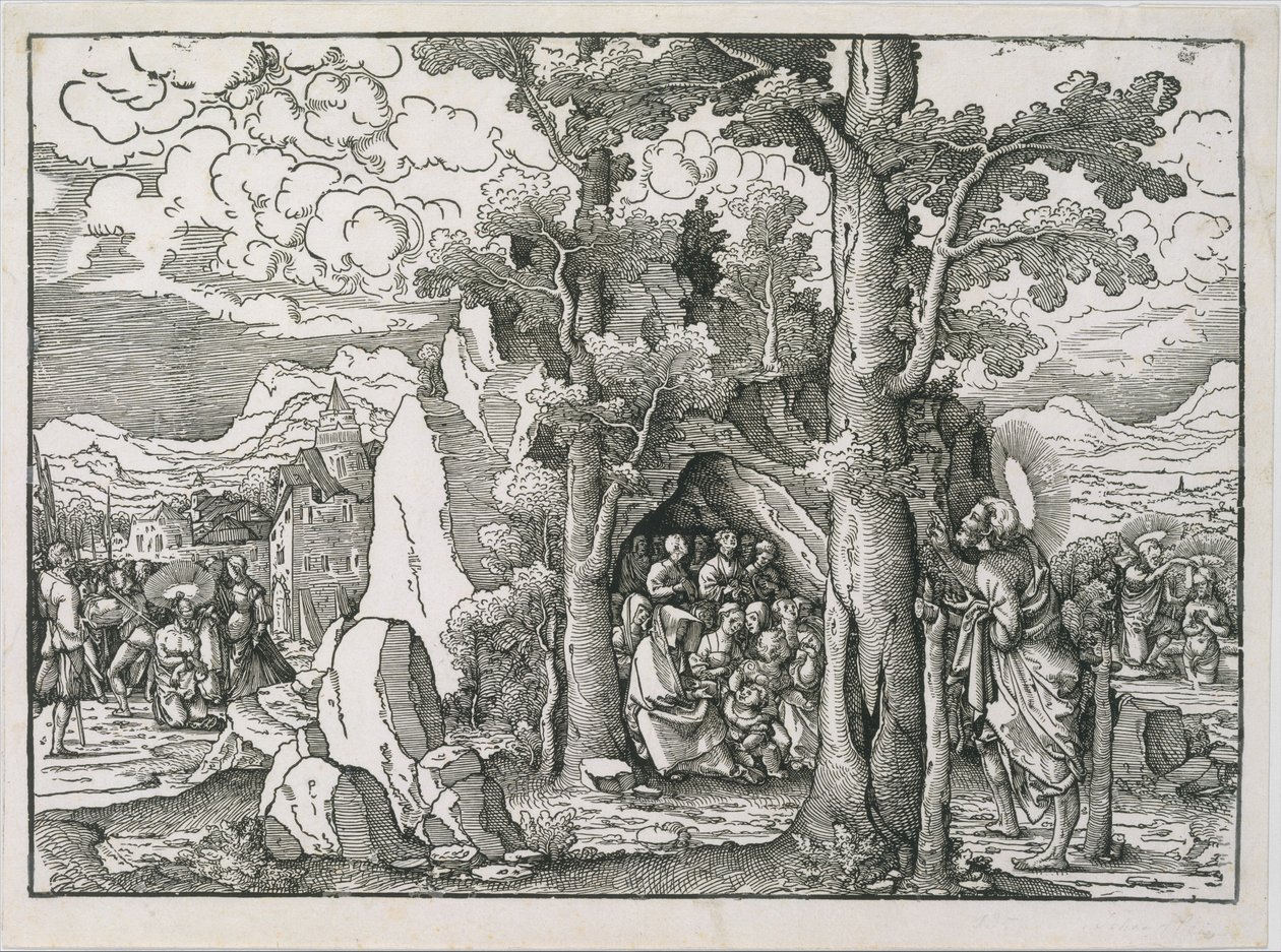 Kohtauksia Pyhän Johannes Kastajan elämästä, n. 1522. tekijältä Frans Crabbe van Espleghem
