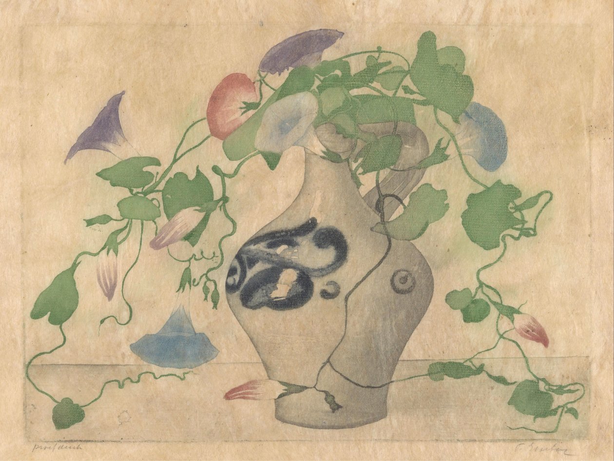 Bindweed keramiikka kannussa tekijältä Frans Everbag (signed by artist)