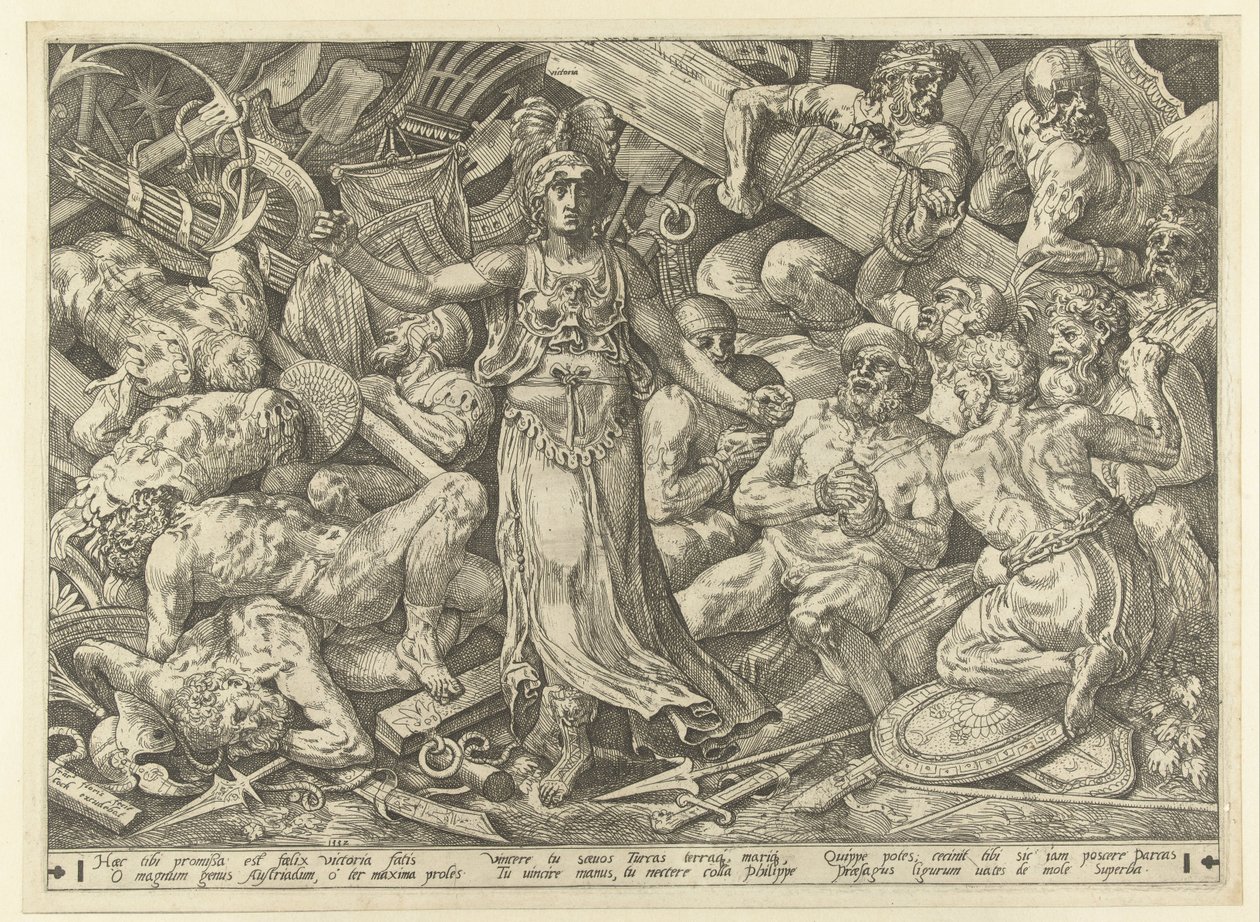 Victoria vankien ja palkintojen ympäröimänä tekijältä Frans Floris (I)