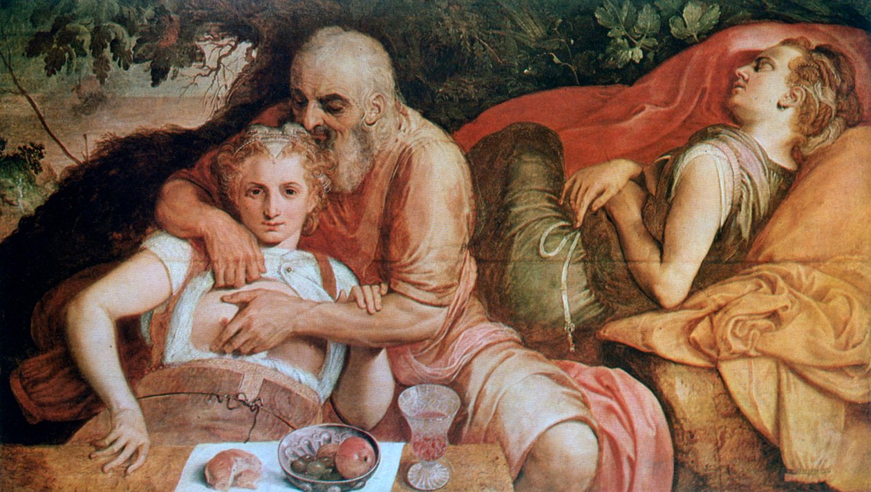 Loot ja hänen tyttärensä, c1550 tekijältä Frans Floris