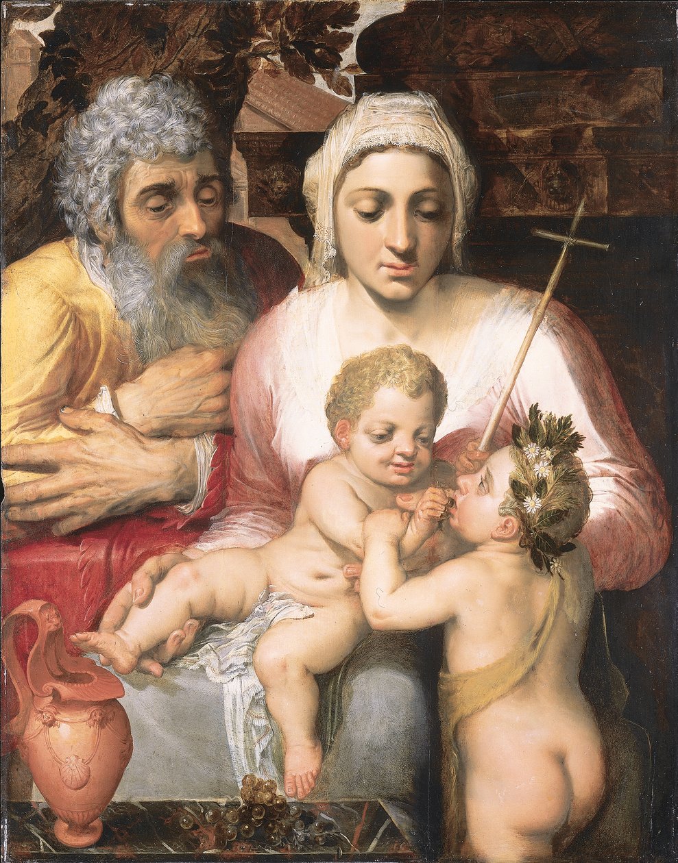 Pyhä perhe Pyhän Johannes Kastajan kanssa, 1546 tekijältä Frans Floris