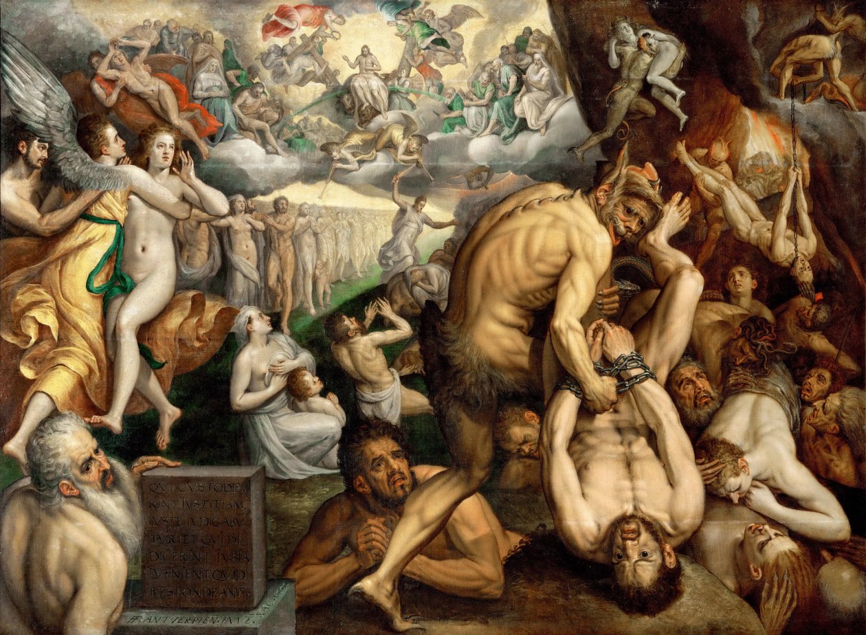 Viimeinen tuomio - Frans I de Vrient (Vriendt) Frans Floris, vanhempi (1519-1570). öljy kankaalle tekijältä Frans Floris