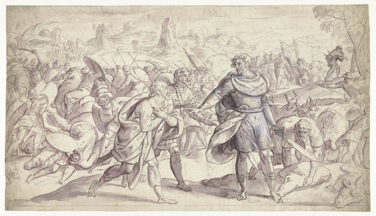 Joosua lähettää sanansaattajat Aille Historia of Joshua (sarjan nimi) tekijältä Frans Francken (I)