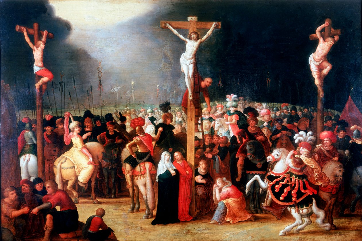 "Kristus ristillä kahden varkaan välillä", 1600-luku. tekijältä Frans Francken II