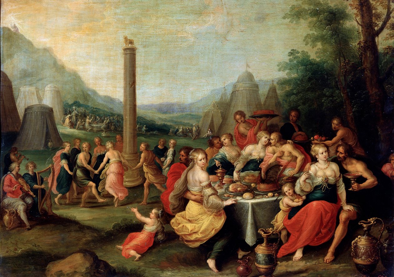 "Kultaisen vasikan palvonta", 1620-luvun loppu. tekijältä Frans Francken II