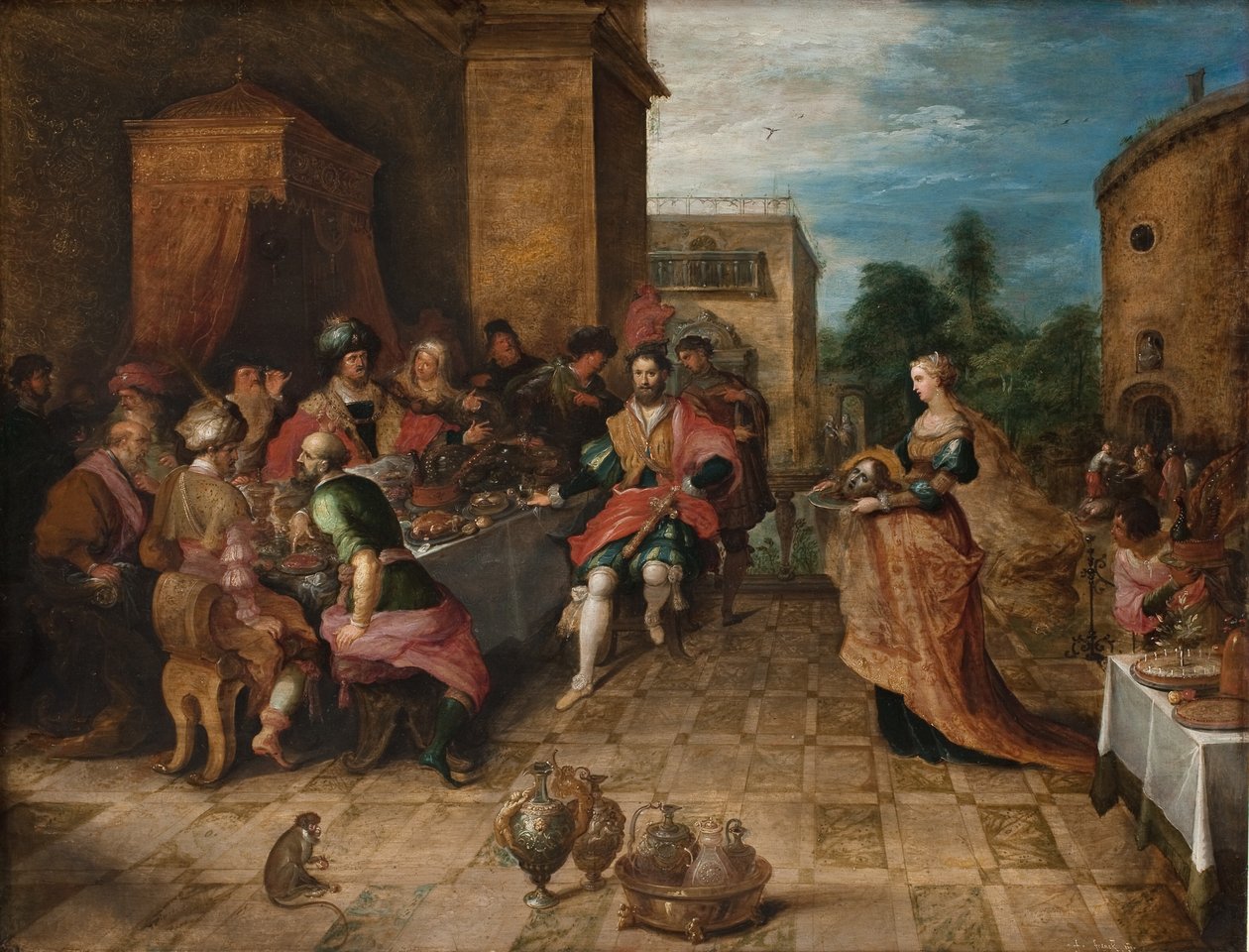Herodeksen juhlat. Salome esittelee Johannes Kastajan pään tekijältä Frans Francken d.Y.