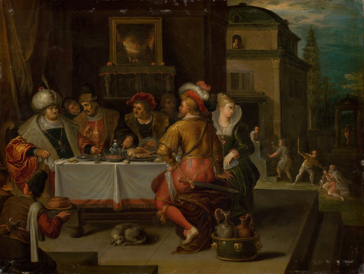 Vertaus rikkaasta miehestä ja kerjäläis Lasaruksesta, 1615. tekijältä Frans Francken the Younger