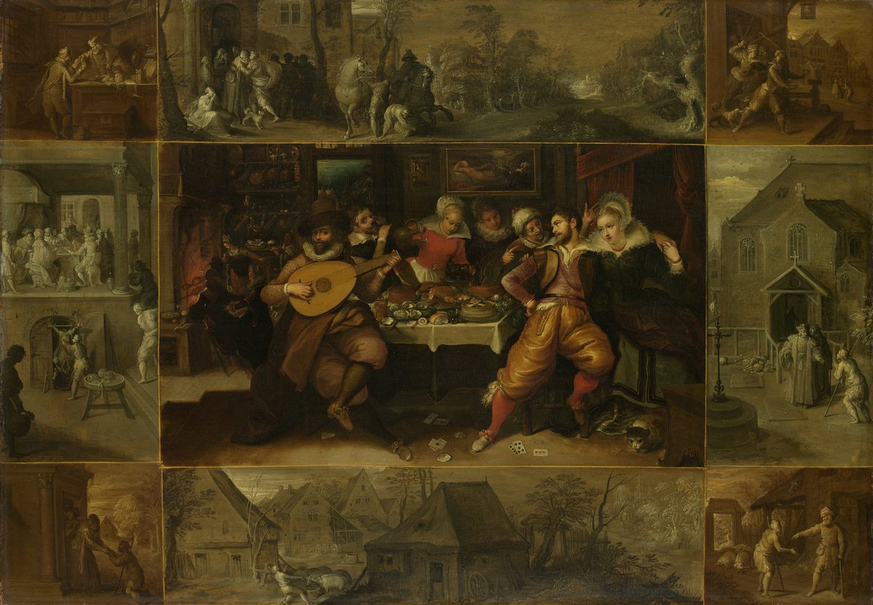 vertaus tuhlaajapojasta, 1620 tekijältä Frans Francken the Younger