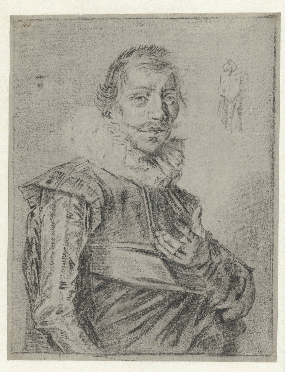 Nuoren miehen muotokuva kätensä ojennettuna tekijältä Frans Hals (manner of)