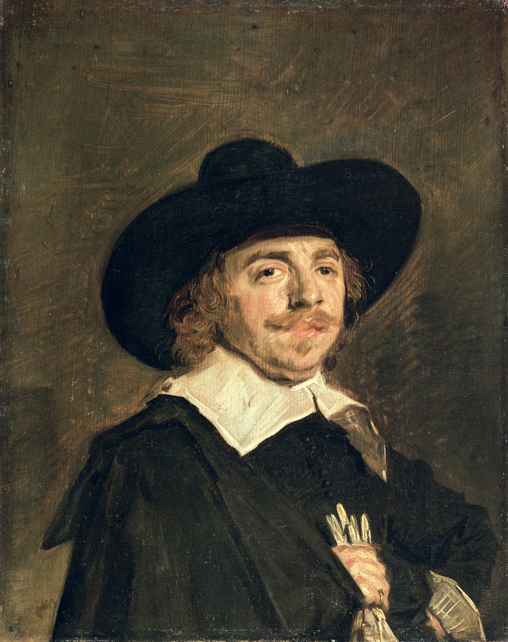 Pieni muotokuva miehestä, jolla on käsineet, n. 1642 tekijältä Frans Hals
