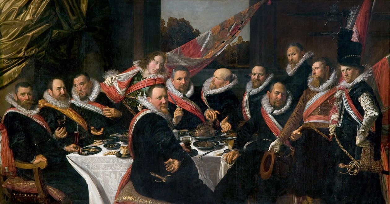 Pyhän Yrjön kaupunkikaartin upseerien juhlaillallinen tekijältä Frans Hals