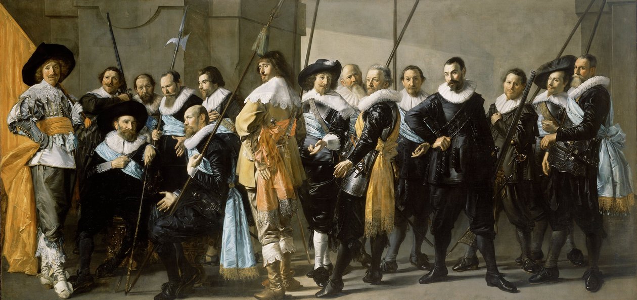 Piirin XI miliisikomppania kapteeni Reynier Reaelin komennolla, joka tunnetaan nimellä "The Meager Company", 1637 tekijältä Frans Hals