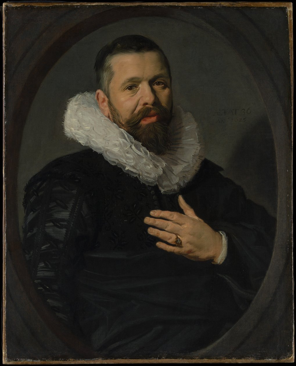 Muotokuva parrakas mies, jolla on röyhelö tekijältä Frans Hals