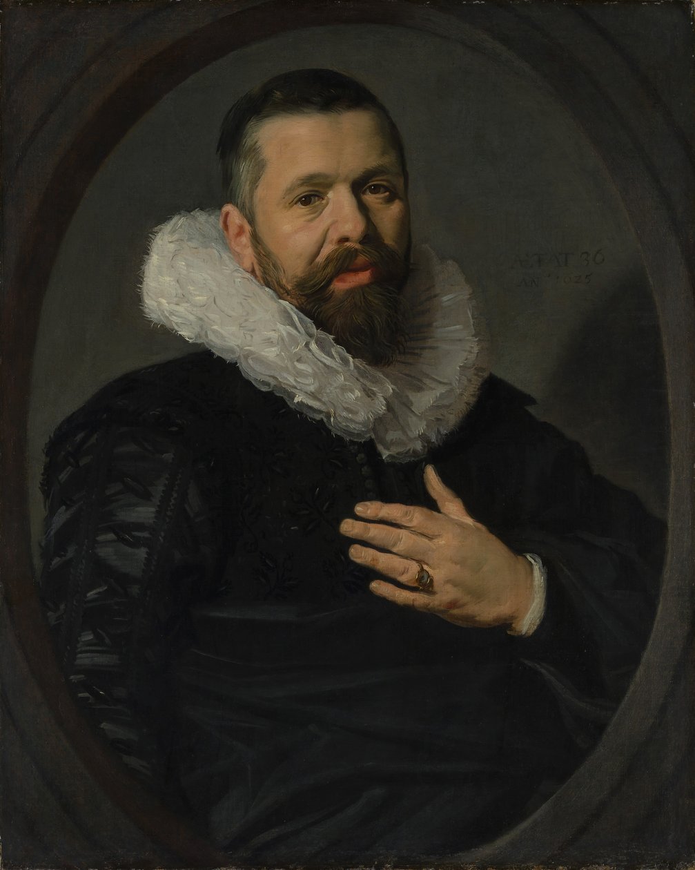 Muotokuva parrakkaasta miehestä, jolla on ryyppy, 1625. tekijältä Frans Hals