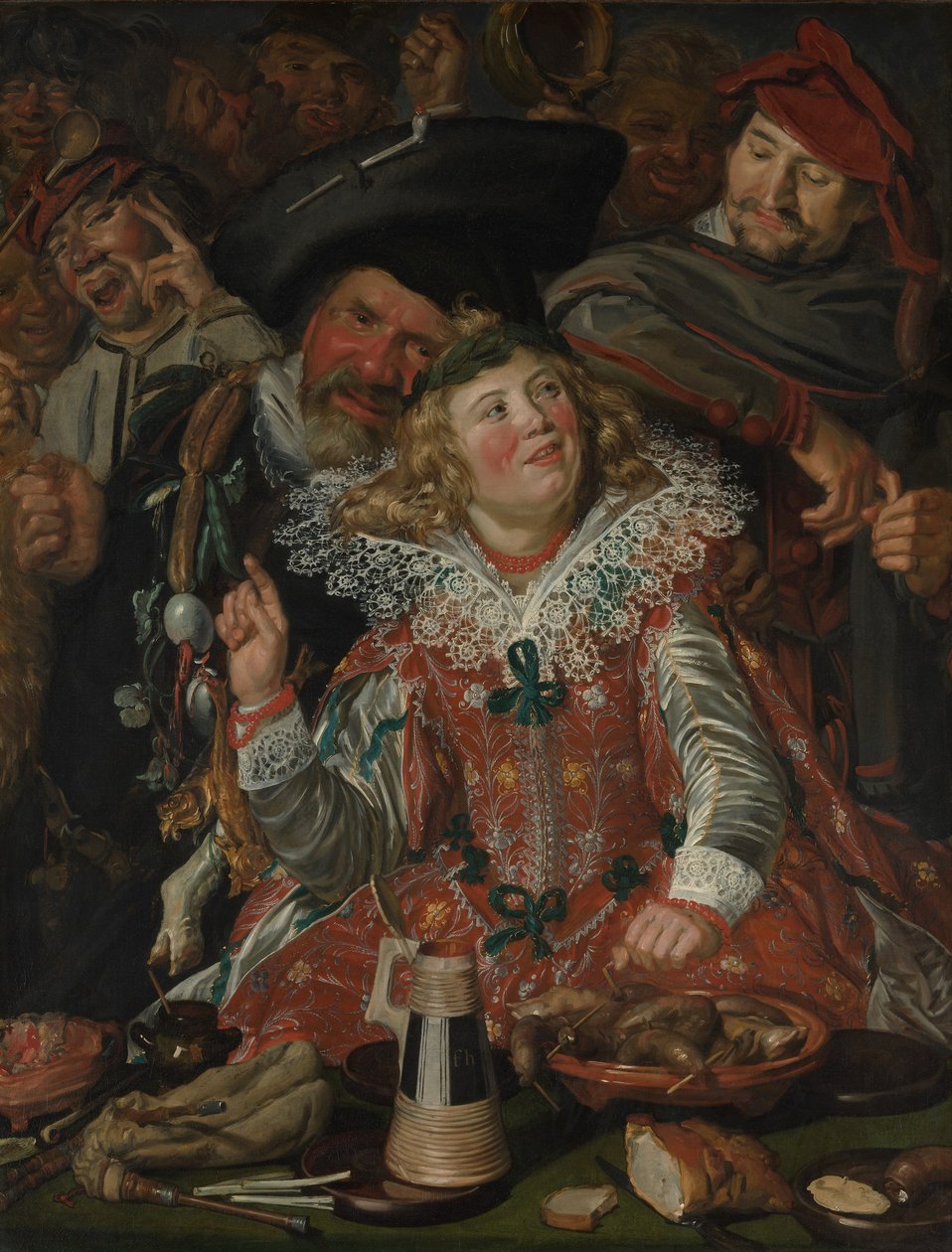Shrovetide Revelers (The Merry Company) n. 1615 (öljy kankaalle) tekijältä Frans Hals