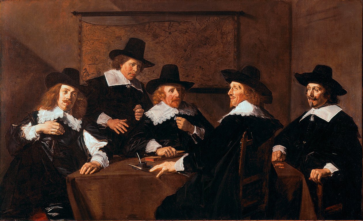 The Regents of the Hospice Saint Elizabeth of Haarlem Maalaus Frans Hals (n. 1580-1666) 1641 Su. 252x153 cm Haarlem, Frans Halsin museo Hollannissa tekijältä Frans Hals