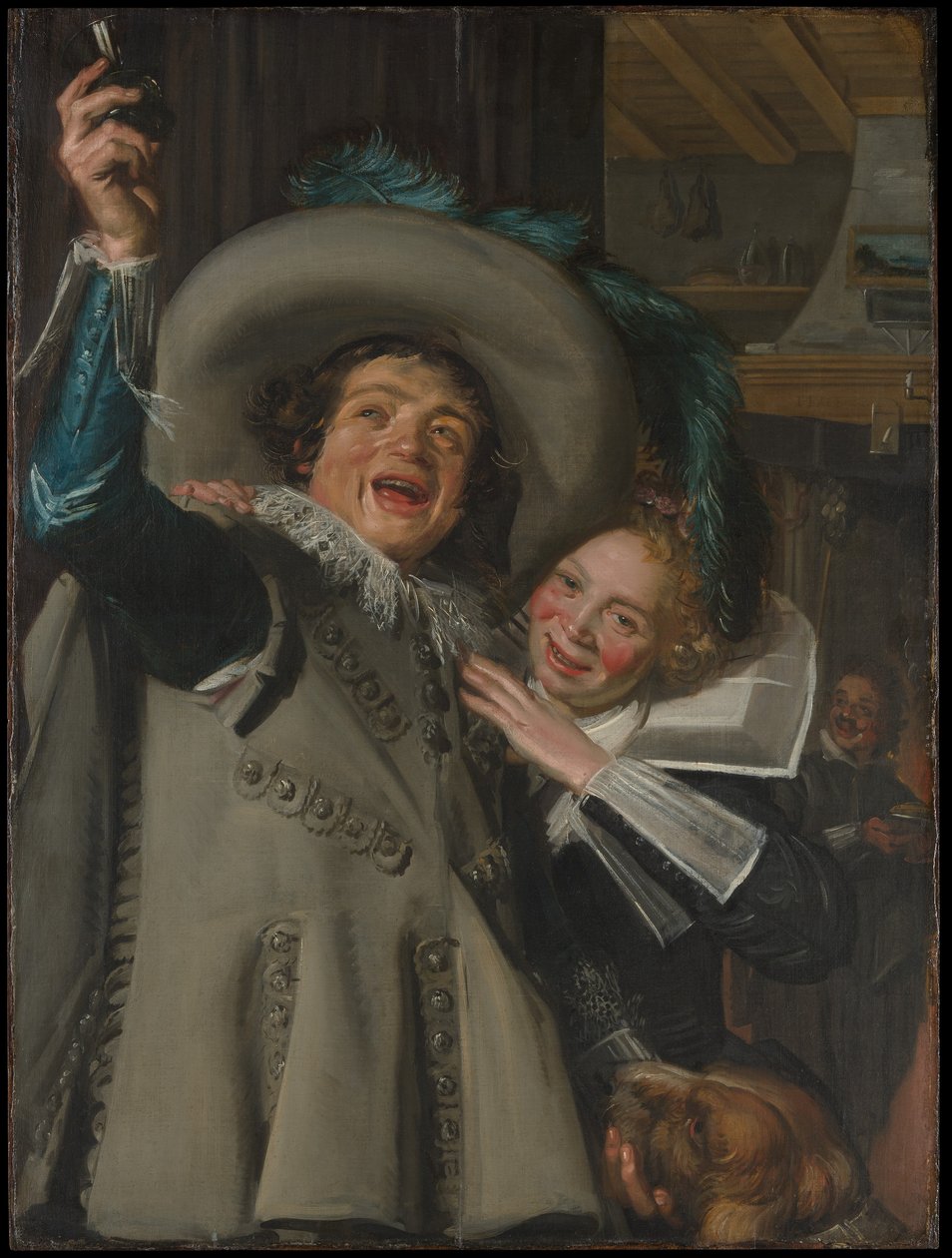 Nuori mies ja nainen majatalossa tekijältä Frans Hals