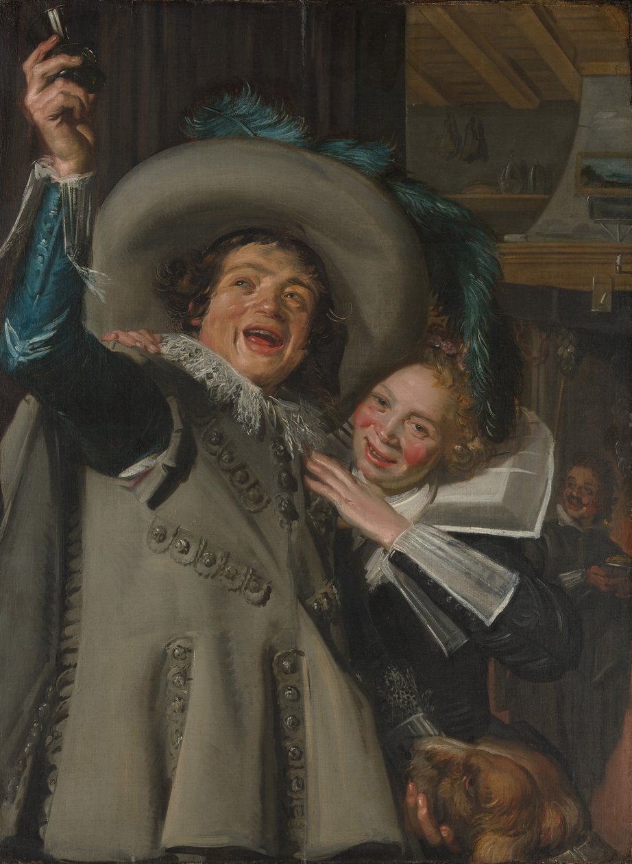 Nuori mies ja nainen majatalossa tekijältä Frans Hals