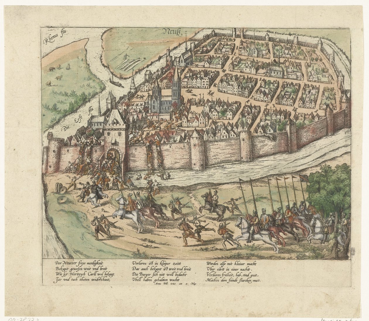 Otetaan Neuss, 1585 Sarja 9: Hollannin ja Saksan tapahtumat, 1583-1587 (sarjan nimi) tekijältä Frans Hogenberg