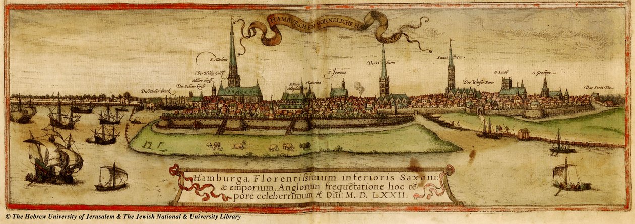 Kartta hamburg 1572 tekijältä Frans Hogenberg