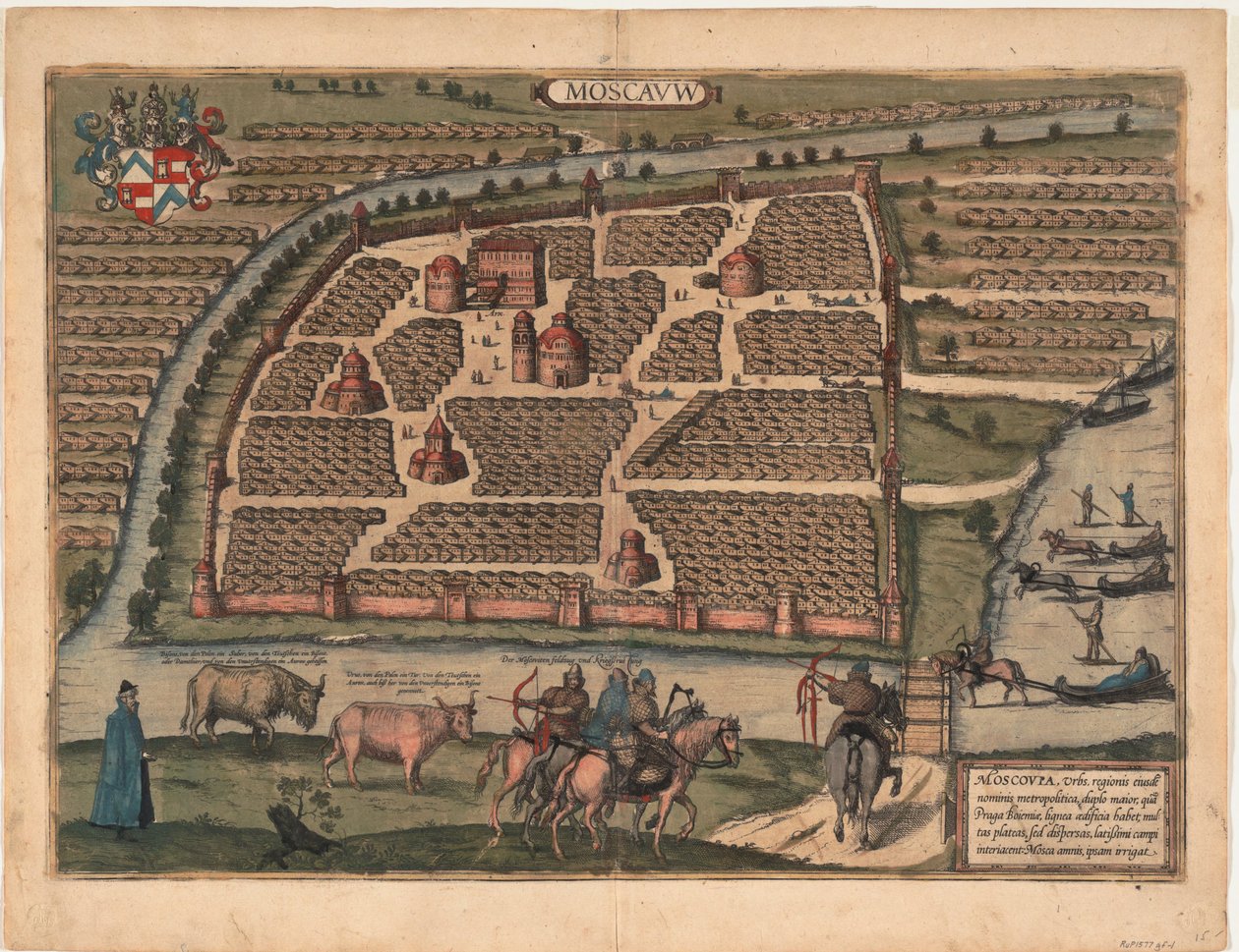 1500-luvun Moskovan kartta Lähde: Civitates orbis terrarium, 1575 tekijältä Frans Hogenberg