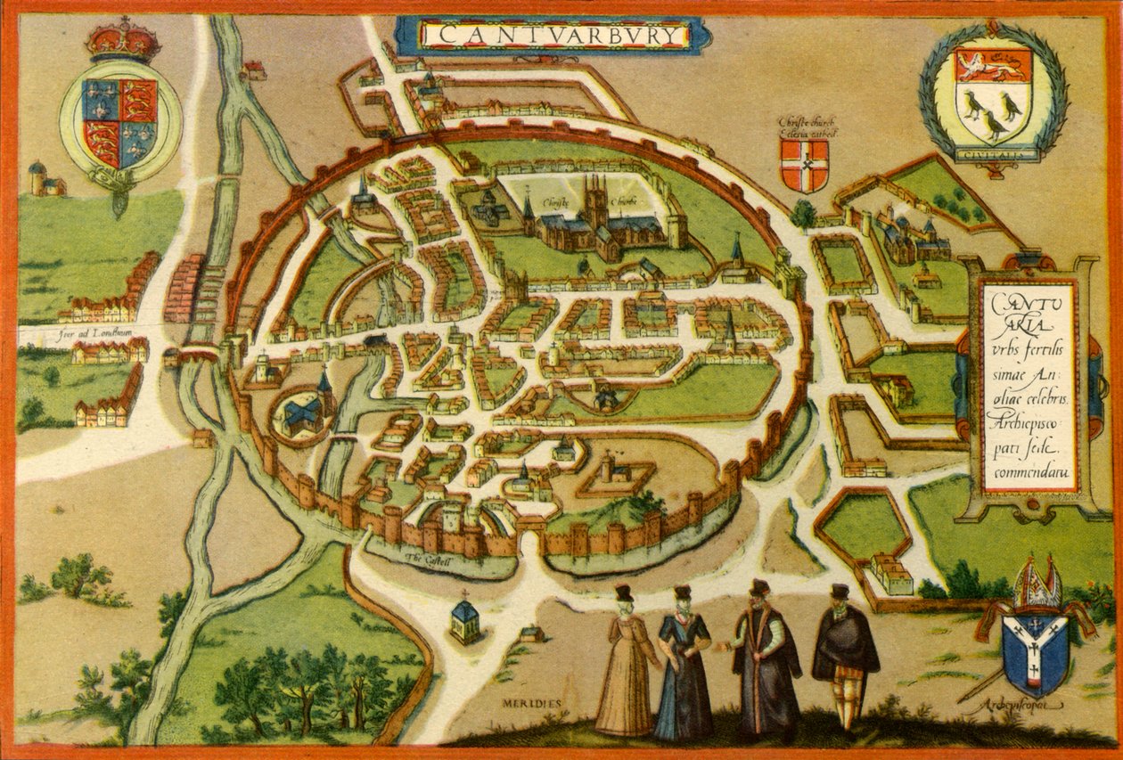 "Canterburyn suunnitelma 1600-luvulla", 1943. tekijältä Frans Hogenberg