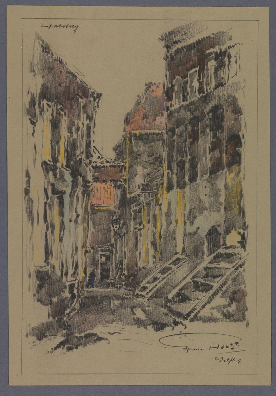Halsteeg Delftissä tekijältä Frans Holst (signed by artist)