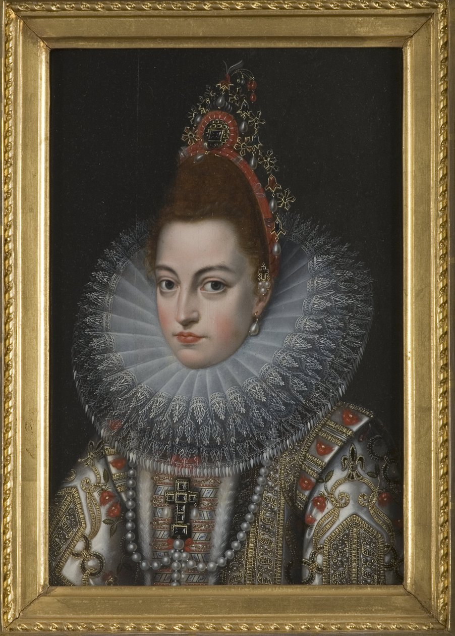Isabella Claire Eugenie Itävallasta (Itävallan Isabella tai Espanjan Isabella), Burgundin herttuatar, Itävallan arkkiherttuatar ja Espanjan Infanta - Espanjalaisen Isabella Clara Eugenian (1566-1633) muotokuva, Pourbus, Frans, nuorempi (1569). -162 tekijältä Frans II Pourbus