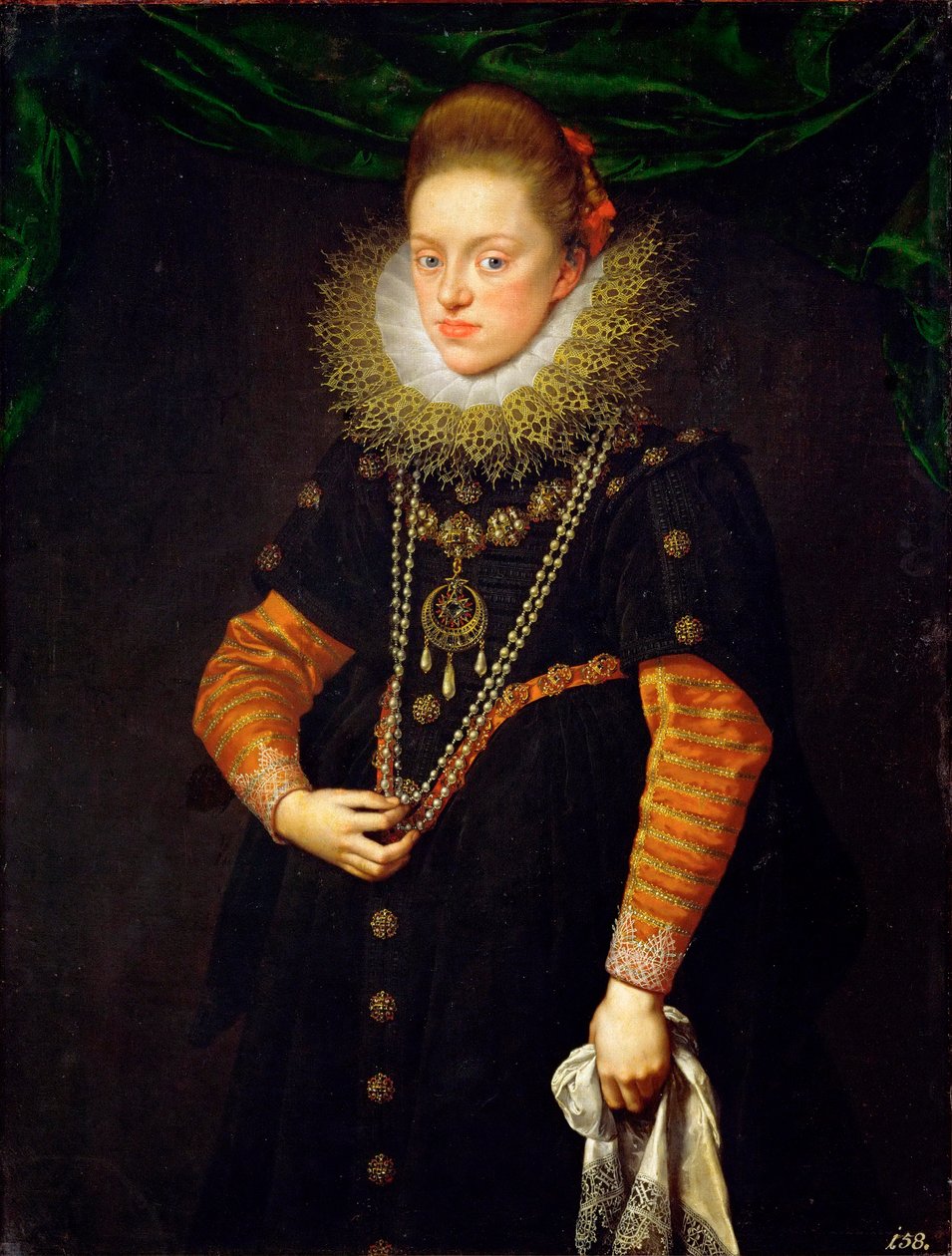 ""Puolan kuningattaren Konstanz Itävallan muotokuva (1588-1631)"" (Itävallan Konstanz (1588-1631), Puolan kuningattaren muotokuva) Frans Pourbus nuoremman (1569-1622), noin 1603 - Öljy kankaalle Koko 114x87 cm Ambrasin linna, Innsbruck tekijältä Frans II Pourbus