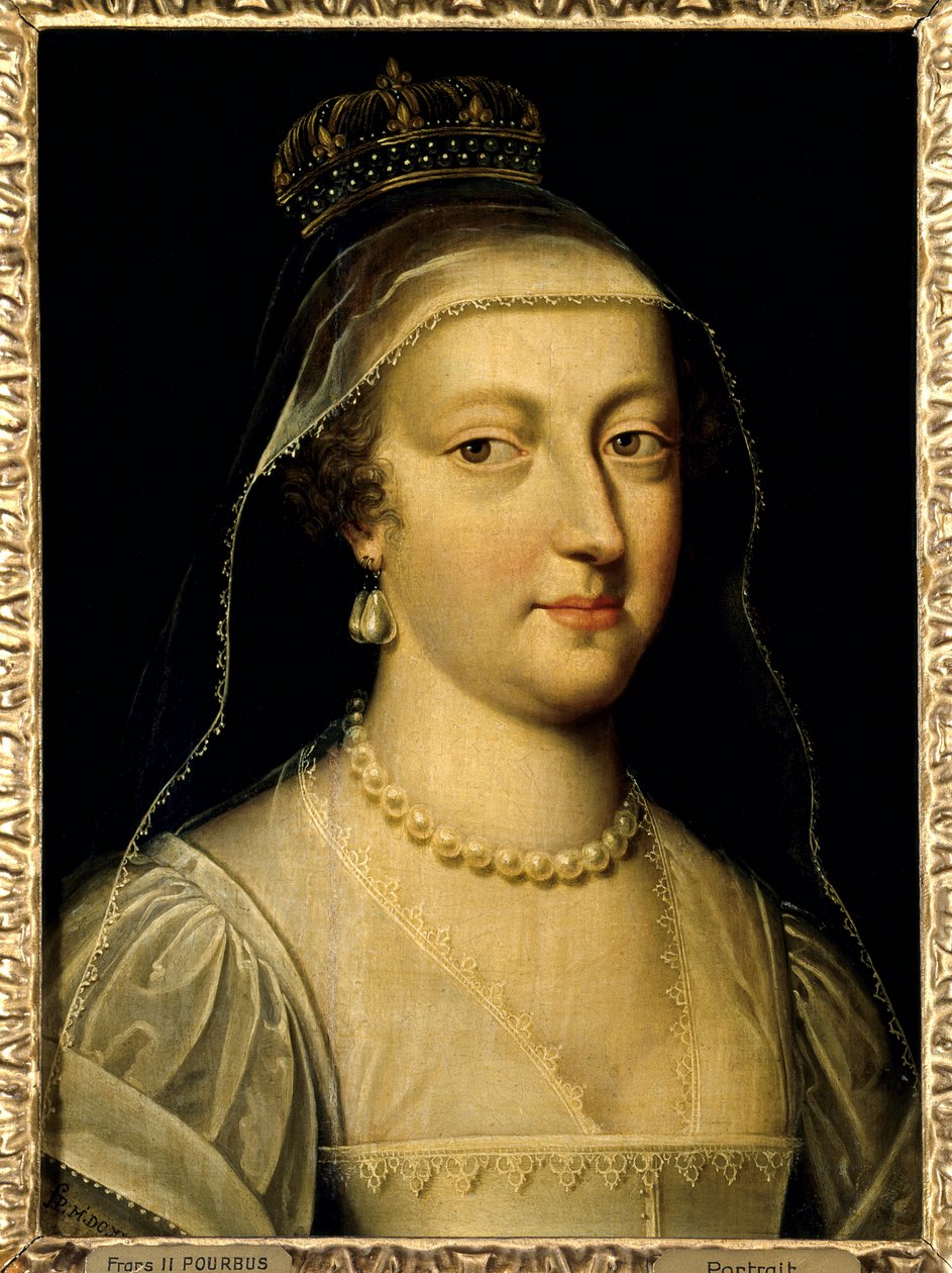 Ranskan kuningattaren Anne Itävallan (1601-1666) muotokuva. Frans Pourbus Le Jeune (Francois (Franz) Porbus) maalaus tekijältä Frans II Pourbus