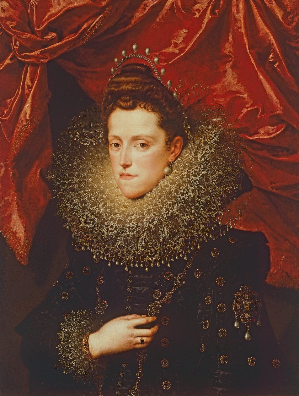 Mantovan herttuattaren Eleonora de Medicin muotokuva (öljy kankaalle) tekijältä Frans II Pourbus
