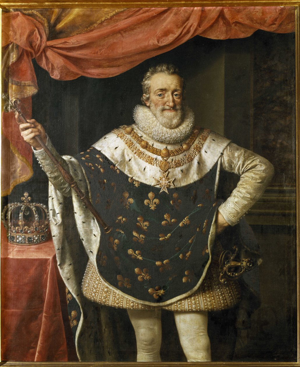 Henry IV:n Ranskan kuninkaan muotokuva. (Maalaus tekijältä Frans II Pourbus