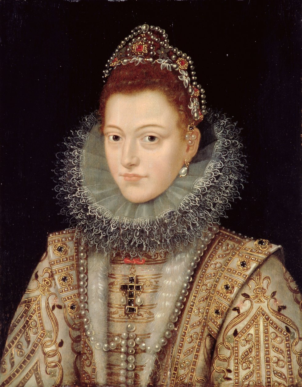 Isabella Clara Eugenian (1566-1633) muotokuva n. 1599 tekijältä Frans II Pourbus
