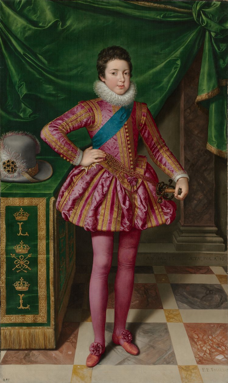 Ranskan kuninkaan Ludvig XIII:n muotokuva, 1611 tekijältä Frans II Pourbus