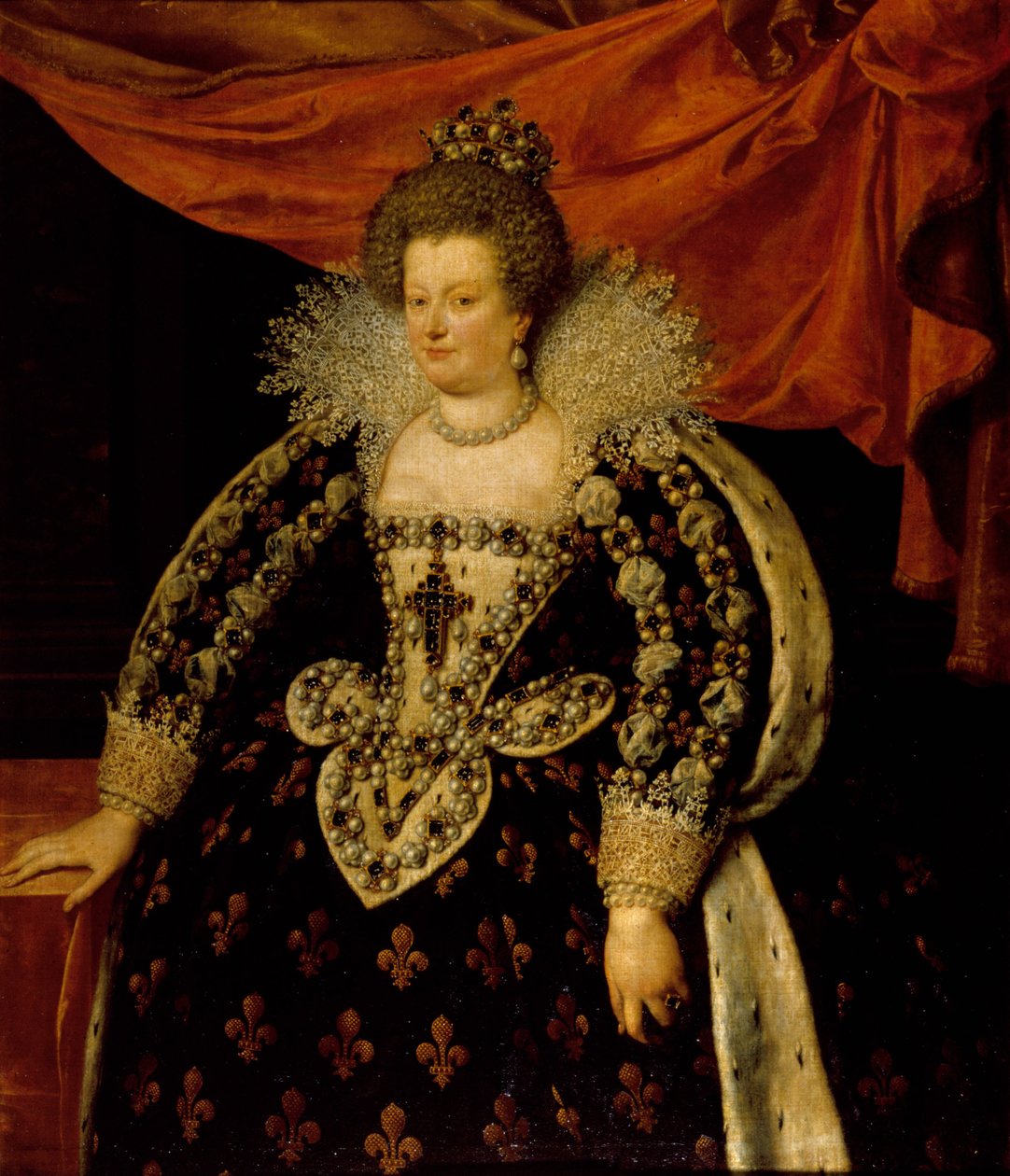 Frans Pourbus Le Jeunen (Francois (Franz) Porbus) muotokuva Marie de Medicistä (1573 - 1642) tekijältä Frans II Pourbus