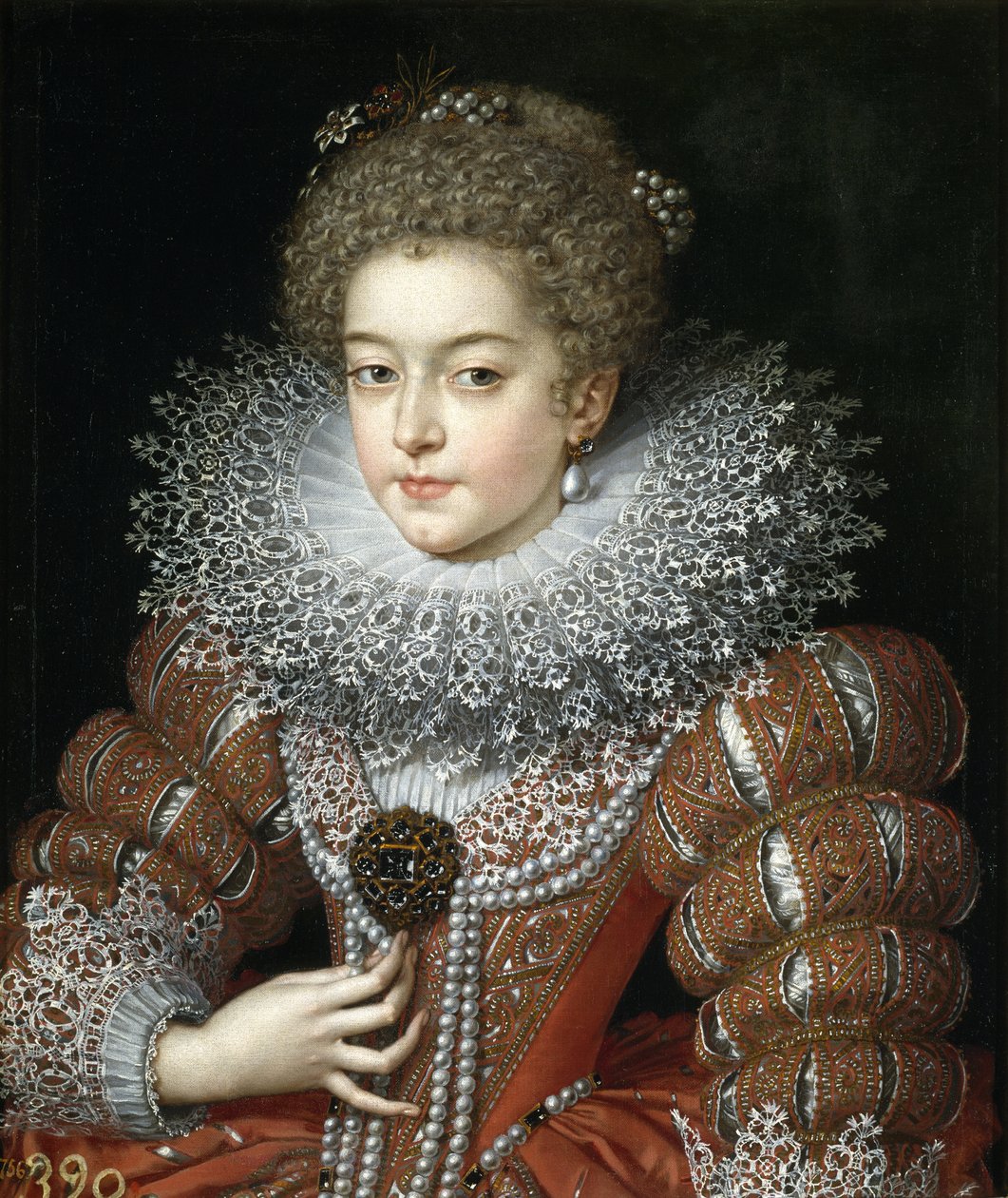 Muotokuva Ranskan kuningatar Elisabetista (1602-1644), Espanjan kuningatar puolisosta tekijältä Frans II Pourbus