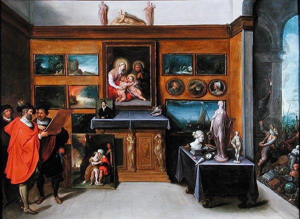 Sisustus kokoelmalla maalauksia (öljy paneelille) tekijältä Frans II the Younger Francken