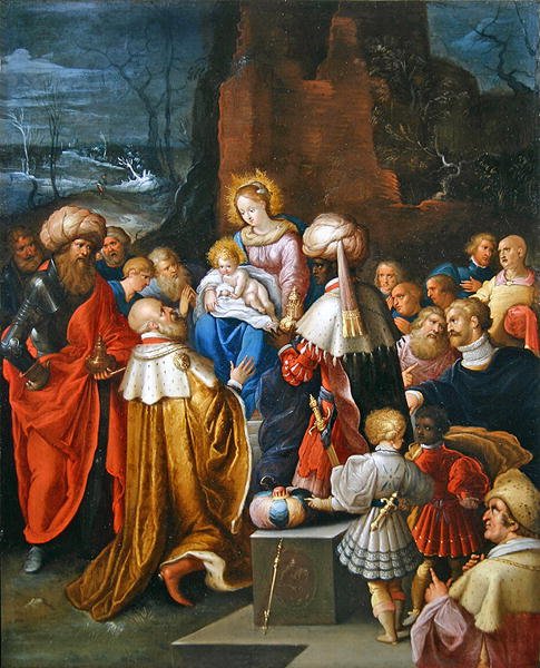 Kolmen kuninkaan palvonta (öljy kuparille) tekijältä Frans II the Younger Francken