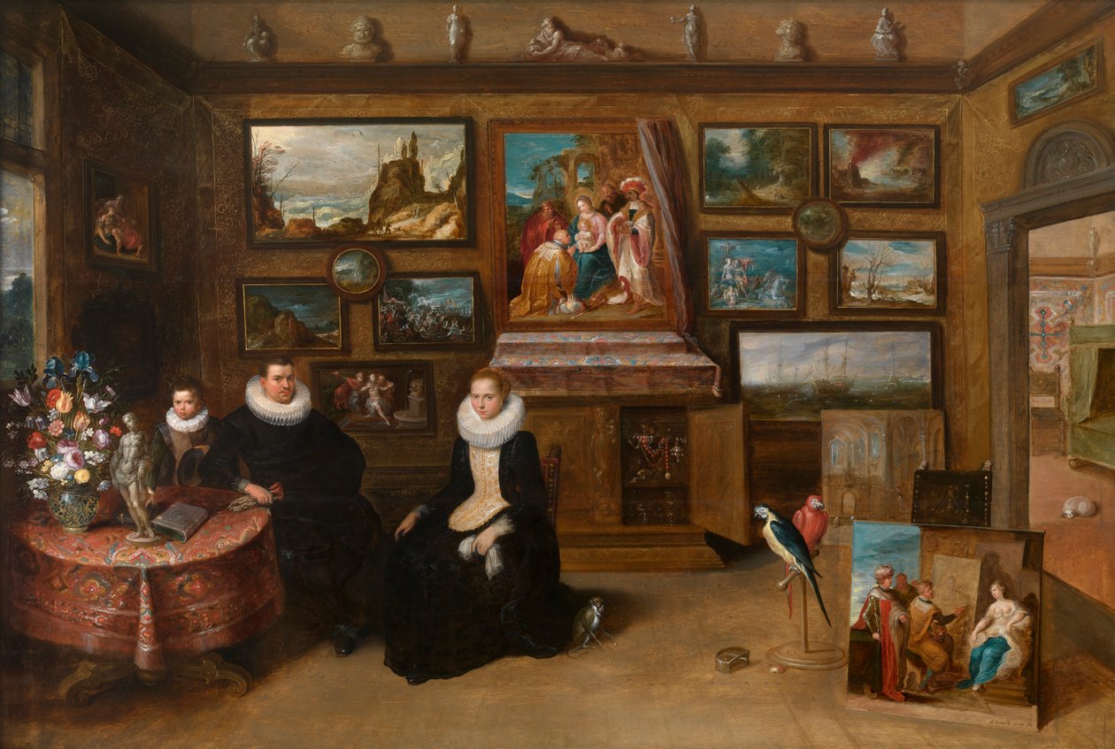 Sebastian Leersen maalausten kokoelma, n. 1610 (öljy paneelille) tekijältä Frans II the Younger Francken