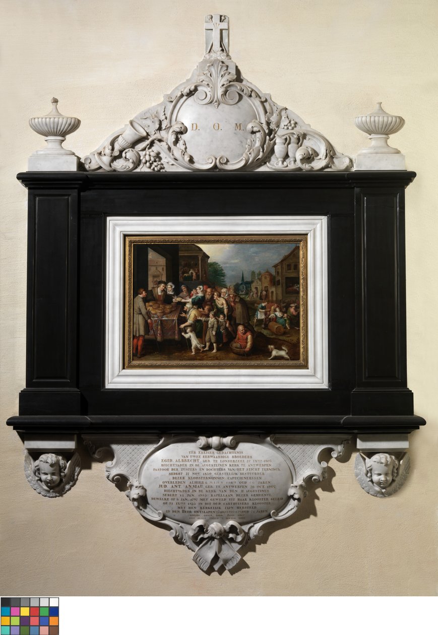 Armon seitsemän teosta (öljy paneelille) tekijältä Frans II the Younger Francken