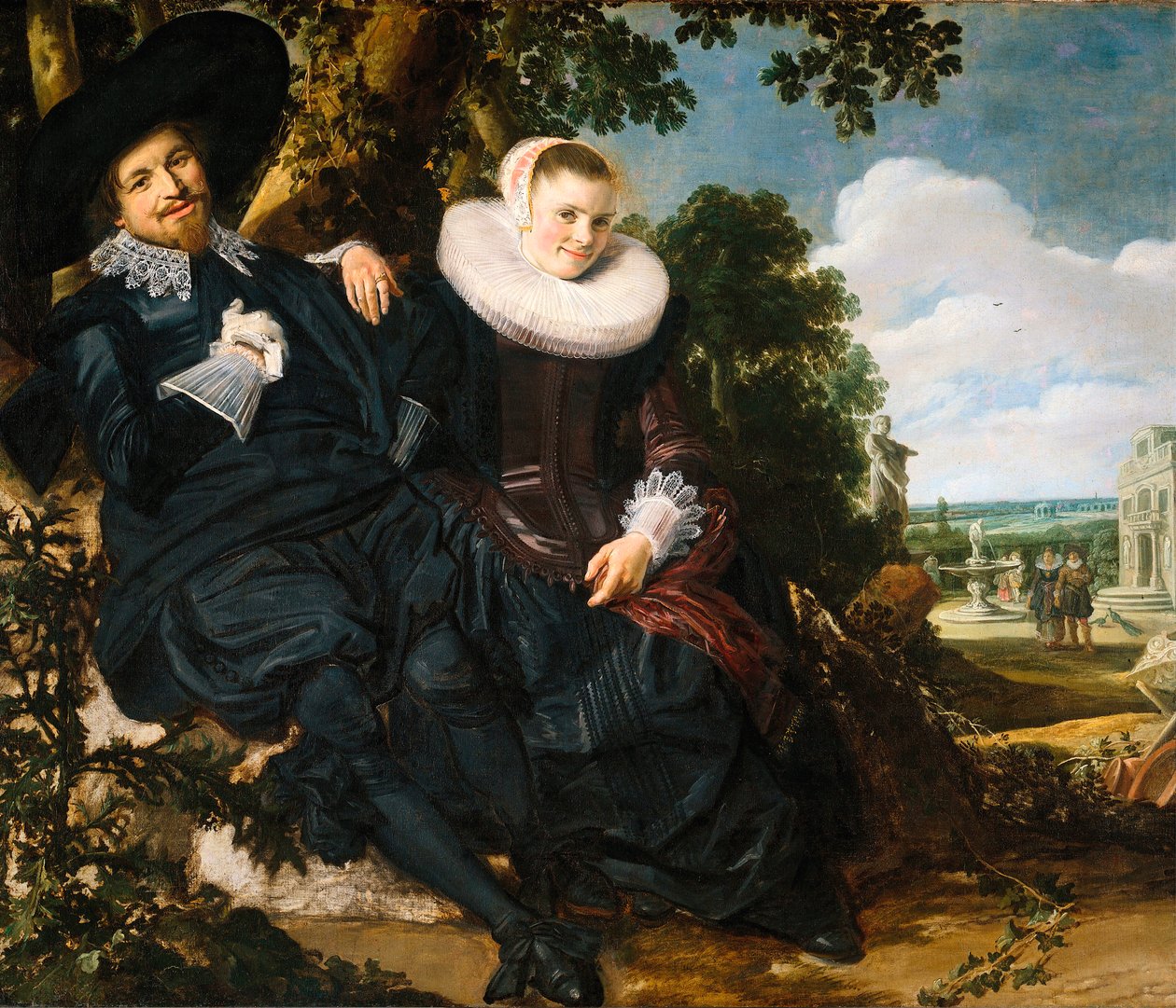 Isaac Abrahamsz Massan ja Beatrix van der Laenin häämuotokuva, tekijältä Frans I Hals