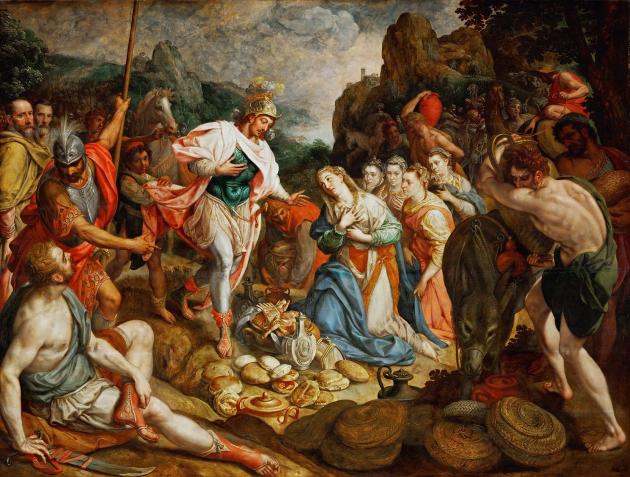 David ja Abigail - David ja Abigail, kirjoittanut Pourbus, Frans, vanhempi (1546-1581). Öljy puulle, n. 1575. Mitat : 158x208 cm. Taidehistoriallinen museo, Vienne tekijältä Frans I Pourbus