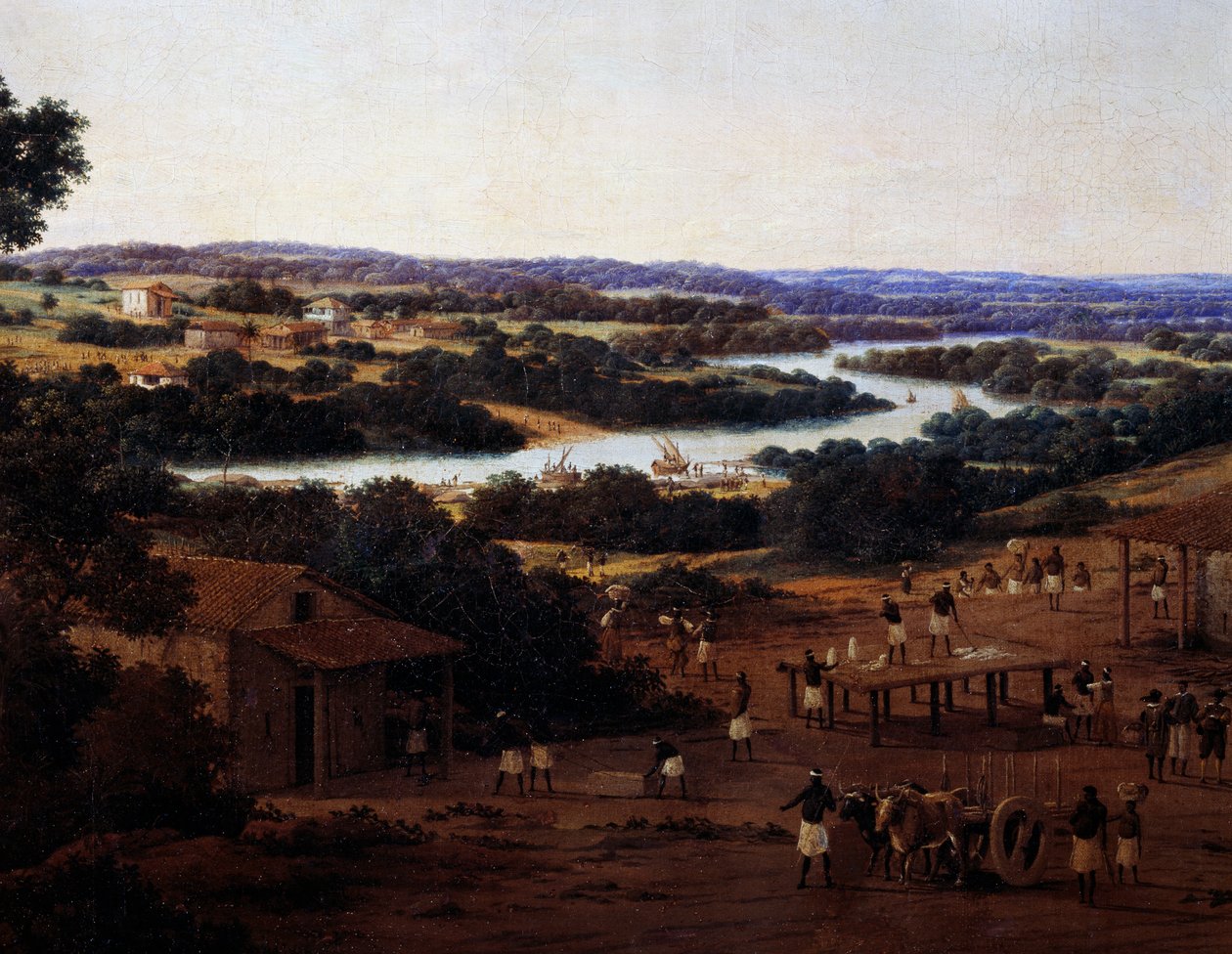 Näkymä Engenho Realista Brasiliassa, yksityiskohta tekijältä Frans Post