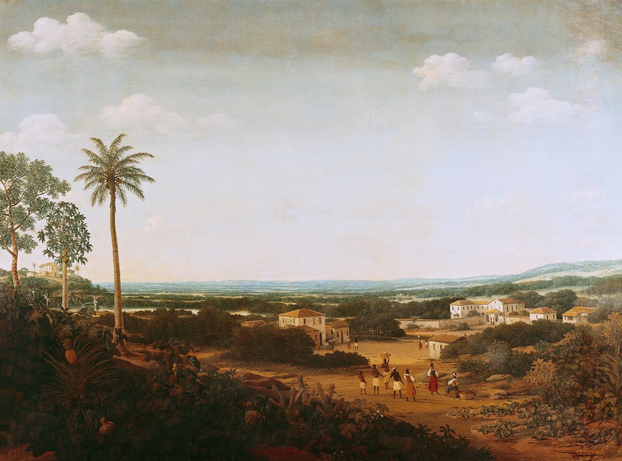 Portugalilaisen aatelismiehen talo Brasiliassa tekijältä Frans Post