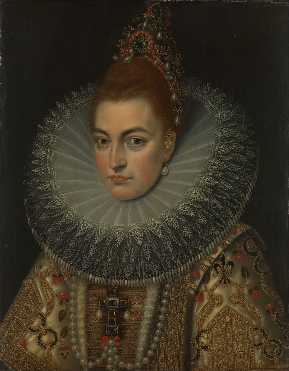 Arkkiherttuatar Isabella Clara Eugenian (1566-1633), Espanjan lapsen muotokuva tekijältä Frans Pourbus (II) (workshop of)