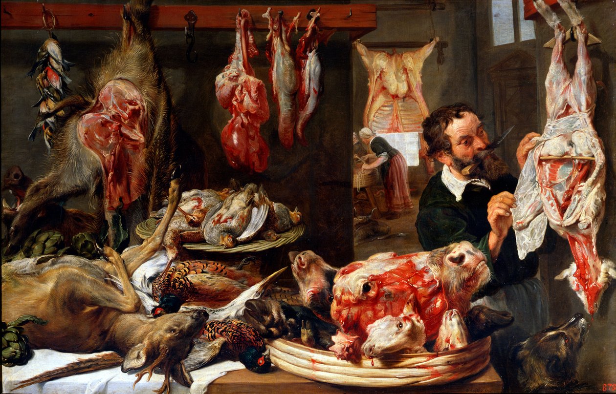 Teurastaja, 1630-luku. tekijältä Frans Snyders or Snijders