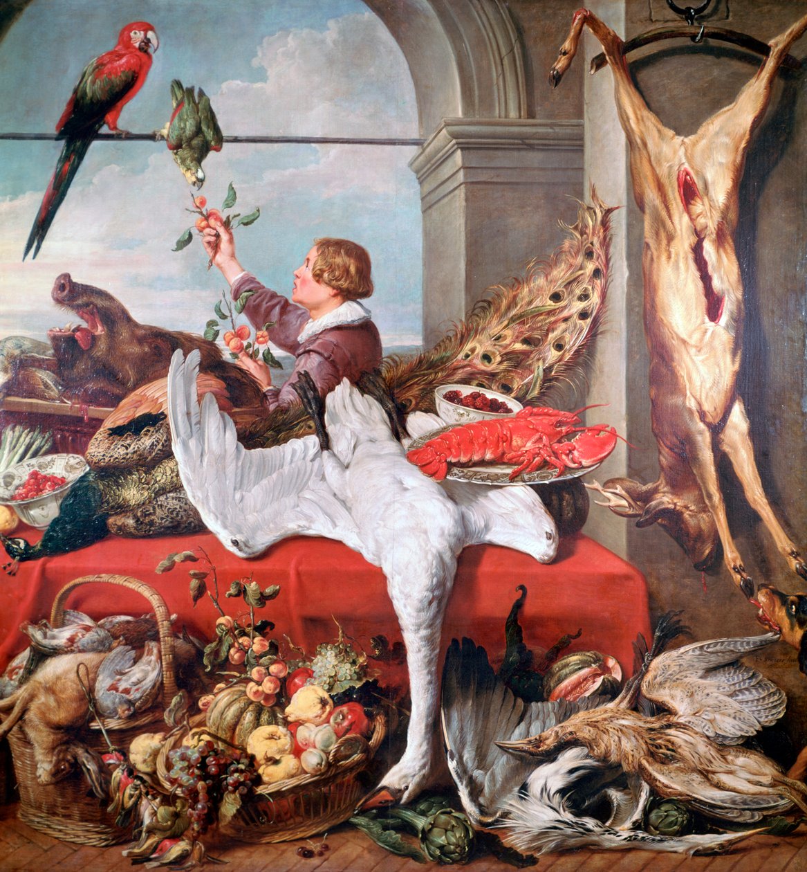 Toimiston sisustus, c1635 tekijältä Frans Snyders or Snijders